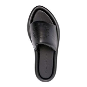 Stella McCartney Perforated Logo Slides in Black